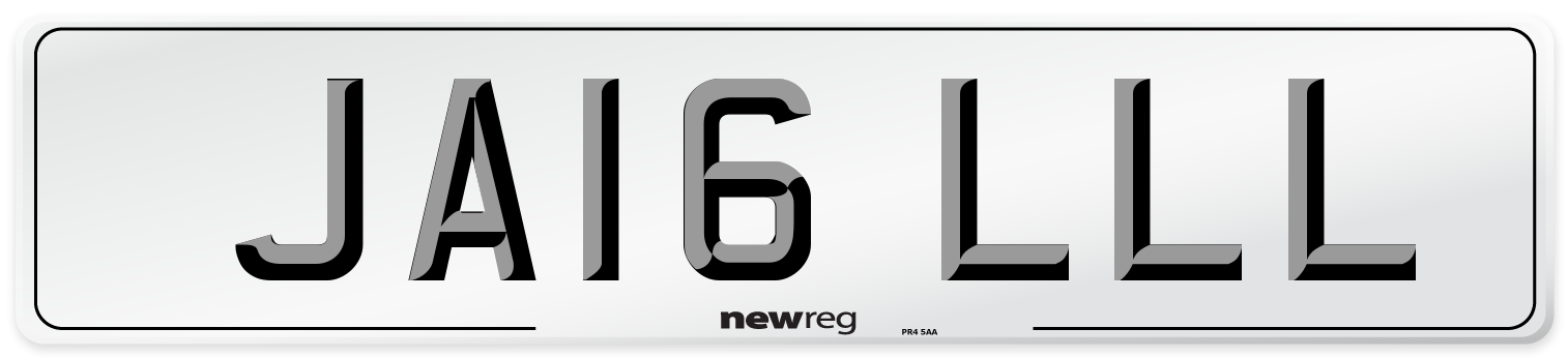 JA16 LLL Number Plate from New Reg